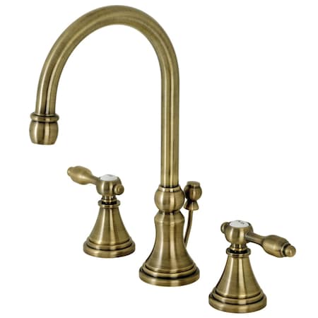 Kingston Brass KS2983TAL Widespread Bathroom Faucet with Brass Pop-Up, Antique Brass KS2983TAL
